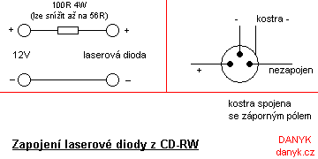 nejjednodušší zapojení laseru z CD-RW